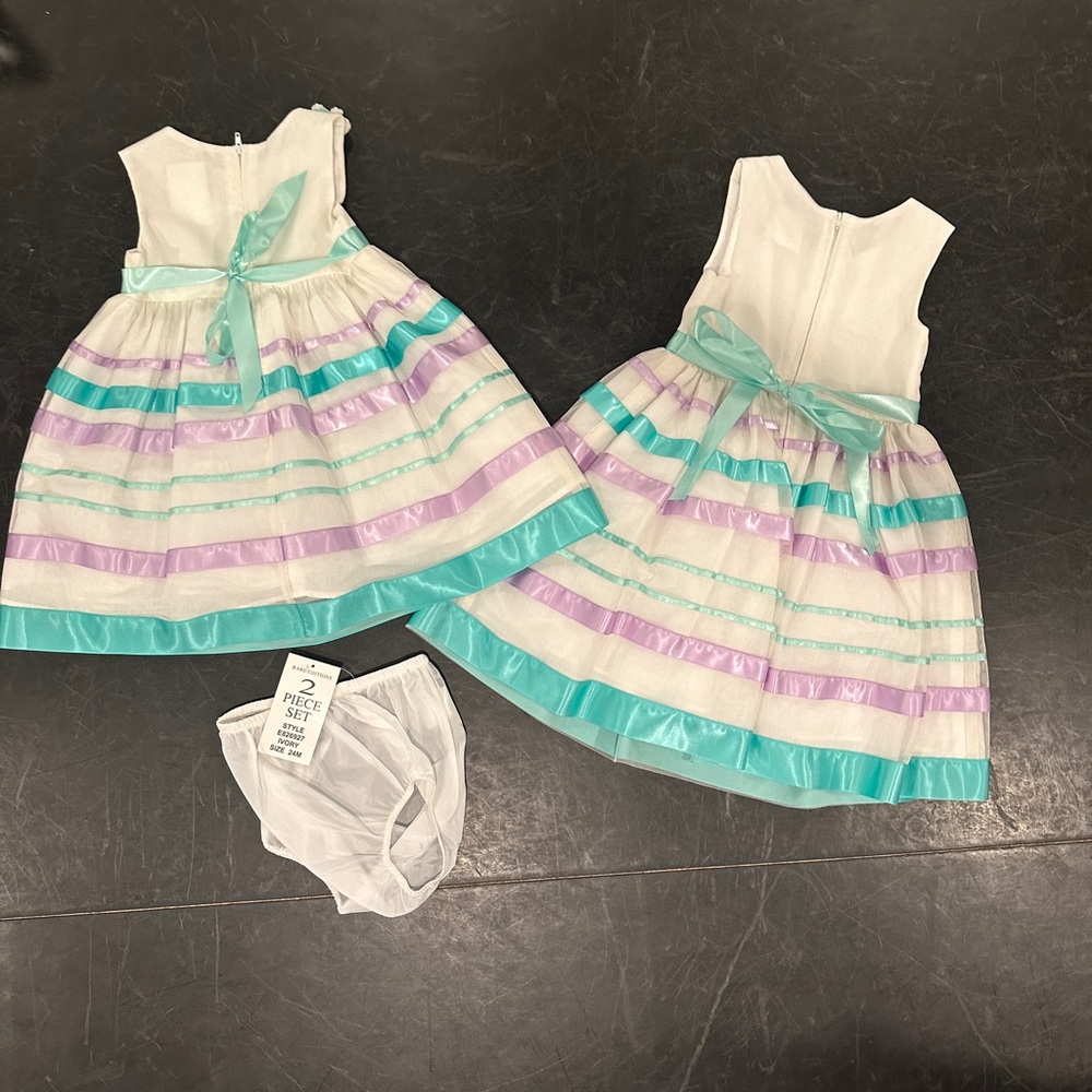 Matching Dresses - “Rare Editions” - Size 4T and 24months - only worn once!!